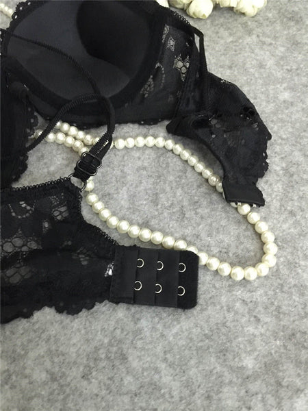 Bralette Set for Women Lace Goddess Lingerie 2 Piece Bra and Panties All Colors