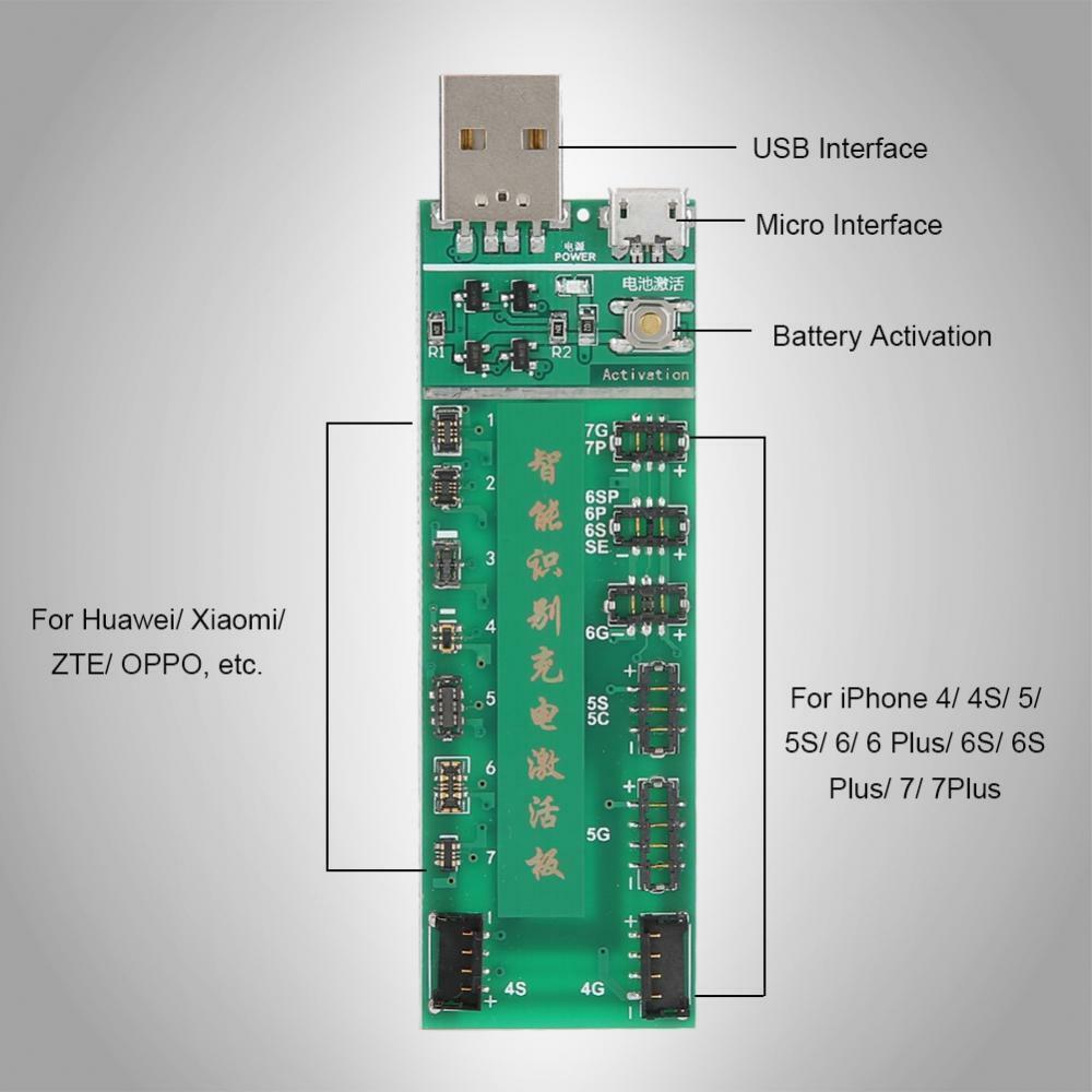 Quick Battery Tester Charger Activation Checker Board For iPhone 8 7 6 5 Samsung Mobile