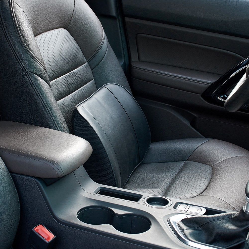 Leather Car Seat Pad Chair Lumbar Back Pain Pillow Support Cushion Home Office