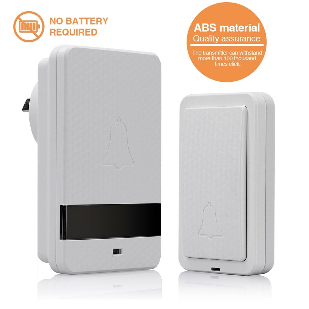 No Battery Need Waterproof Door Bell LED Wireless Doorbell Self-Powered Doorbell