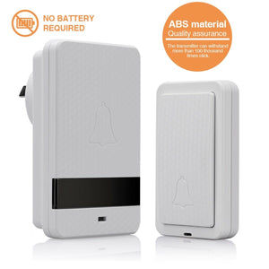 No Battery Need Waterproof Door Bell LED Wireless Doorbell Self-Powered Doorbell
