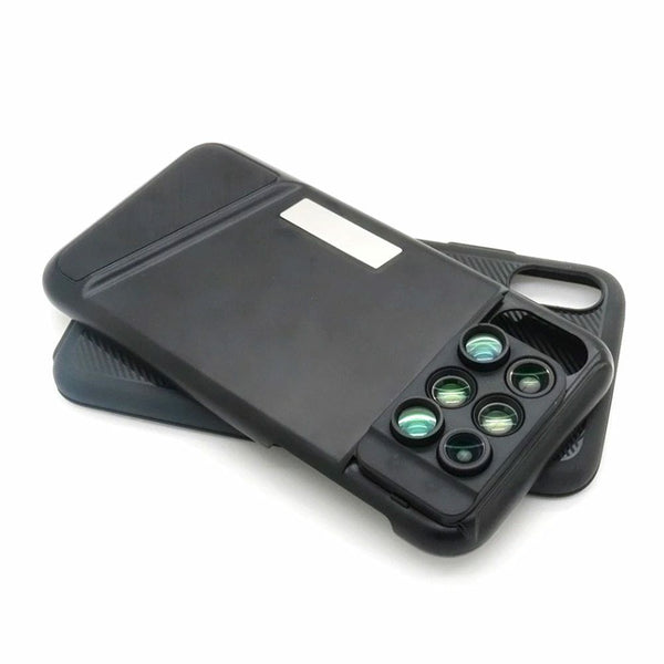 6 in 1 Camera Lens Phone Case Cover Full Coverage Fisheye for iPhone XR XS Max