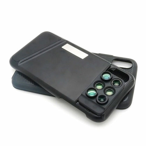 6 in 1 Camera Lens Phone Case Cover Full Coverage Fisheye for iPhone XR XS Max