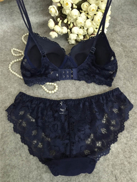 Bralette Set for Women Lace Goddess Lingerie 2 Piece Bra and Panties All Colors
