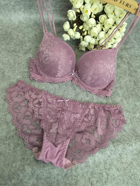Bralette Set for Women Lace Goddess Lingerie 2 Piece Bra and Panties All Colors
