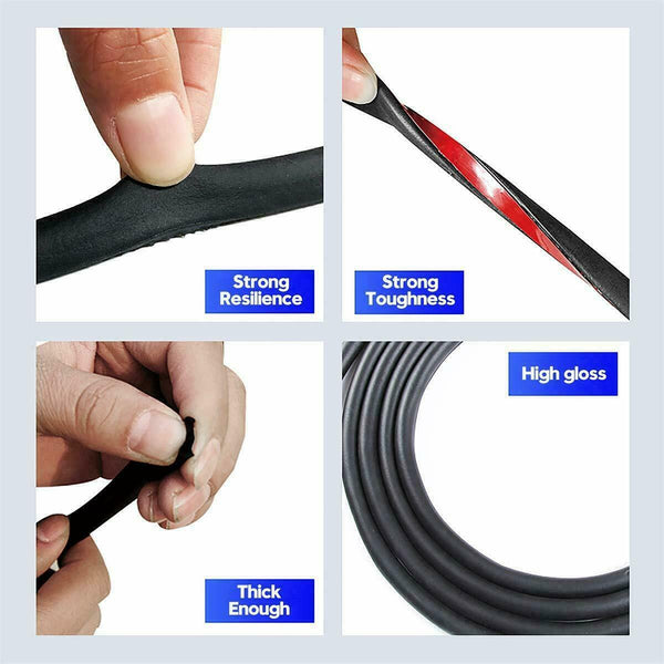 Door Seal Kit Soundproof Rubber Strip Wind Noise Sound Reduction For Tesla Model 3