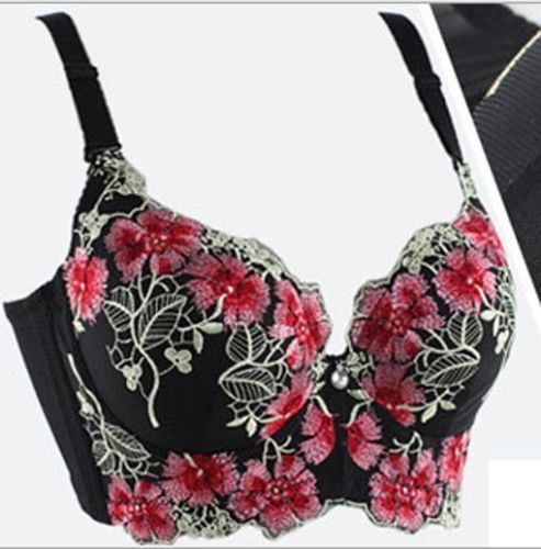 Push Up See Through Floral Lace Bra for Women Padded to Lift Up Extra Pad Full Cup Size