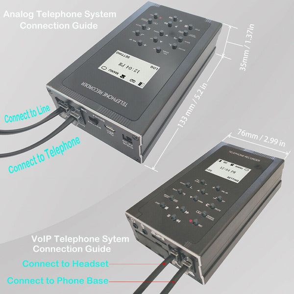 Standalone Analog VoIP IP Digital Telephone Recorder Remote Replay Voice Message Loop Recording