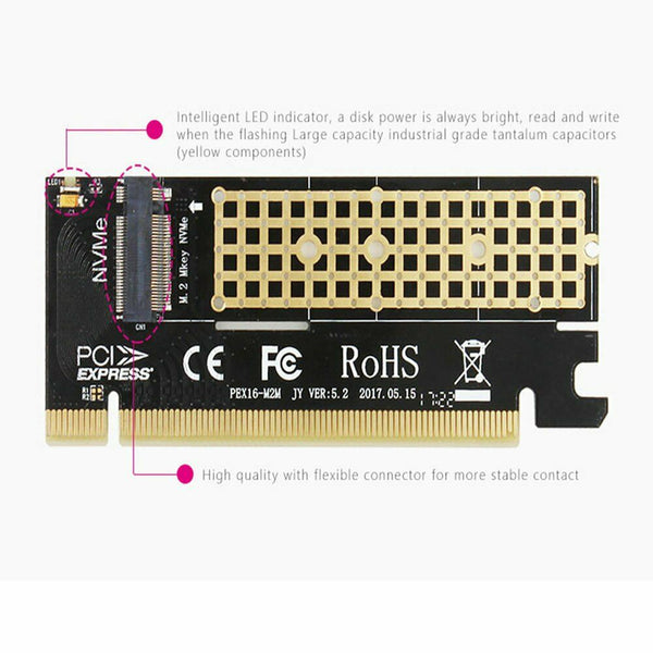 CN_ M.2 NVME SSD NGFF to PCIE 3.0 X16 Adapter Card M Key Converter Board _GG