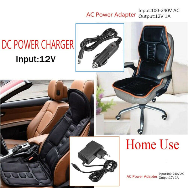 8 Mode Massage Car Seat Cushion Back Relief Chair Pad Heated Lumbar Massager