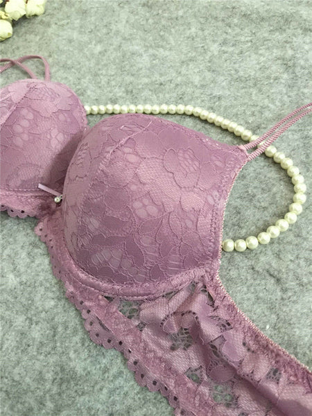 Bralette Set for Women Lace Goddess Lingerie 2 Piece Bra and Panties All Colors