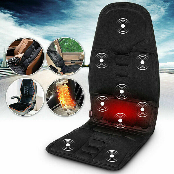 8 Mode Massage Car Seat Cushion Back Relief Chair Pad Heated Lumbar Massager