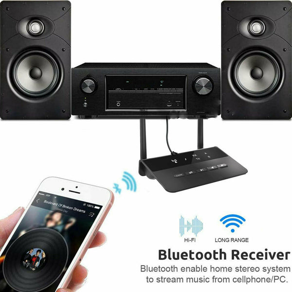 Long Range Bypass Versatile Bluetooth 5.0 Transmitter Receiver Low Latency Audio Adapter
