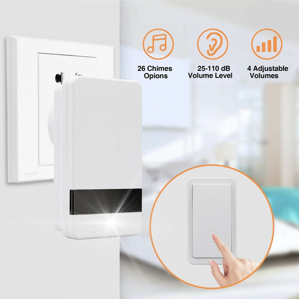 No Battery Need Waterproof Door Bell LED Wireless Doorbell Self-Powered Doorbell