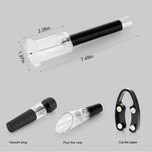 Air Pressure Pump Wine Alcoholic Drink Drinks Opener Set Bar Bottle Cork Remover