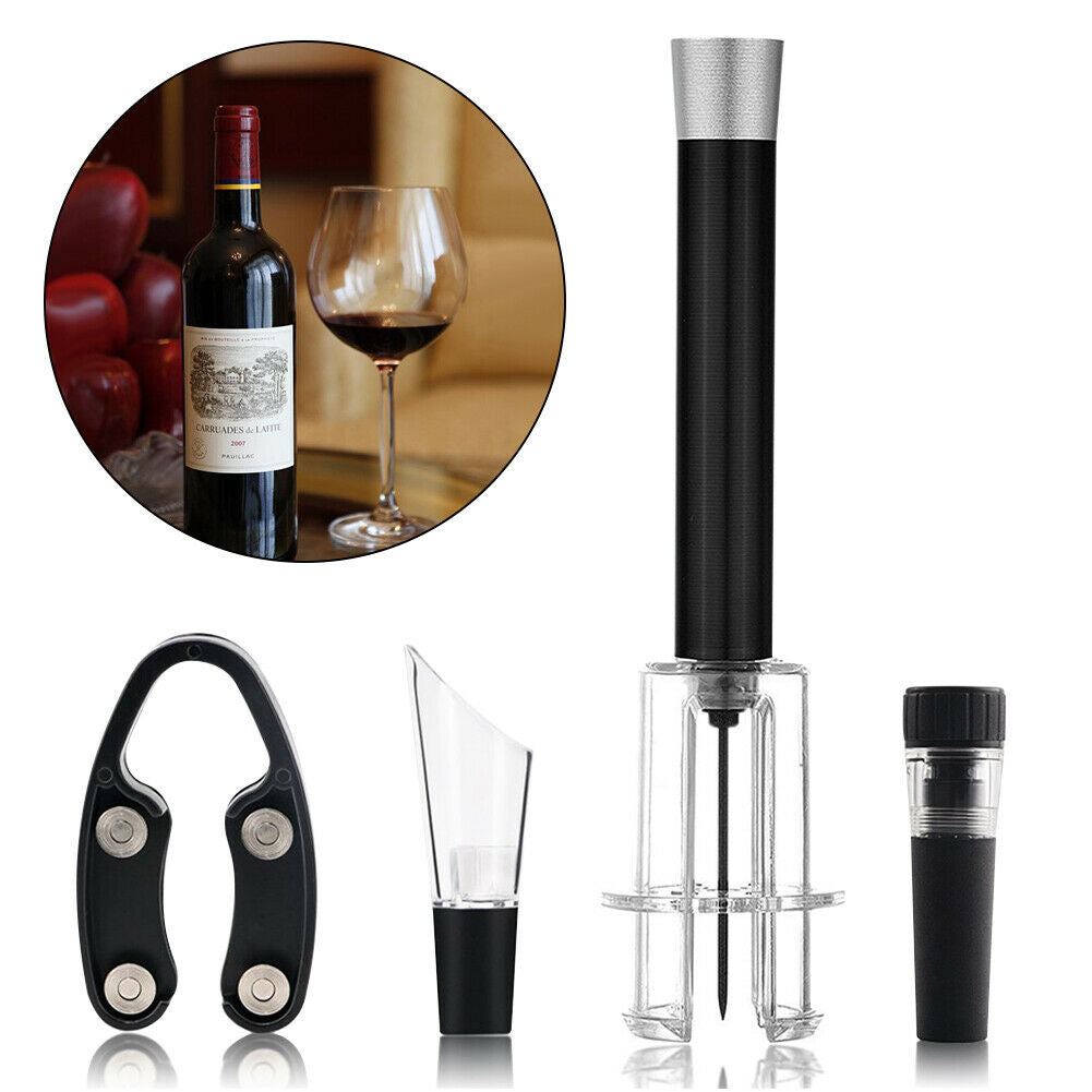 Air Pressure Pump Wine Alcoholic Drink Drinks Opener Set Bar Bottle Cork Remover