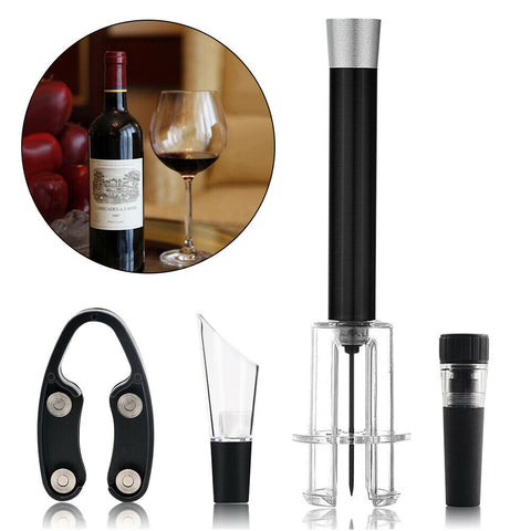 Air Pressure Pump Wine Alcoholic Drink Drinks Opener Set Bar Bottle Cork Remover