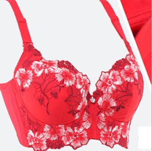 Push Up See Through Floral Lace Bra for Women Padded to Lift Up Extra Pad Full Cup Size