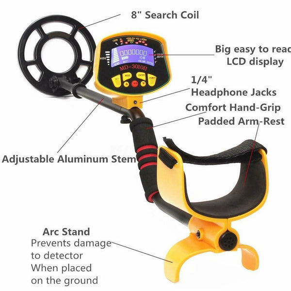 Metal Detector Gold Digger Finder Deep Sensitive Coil Light Hunter LCD Display