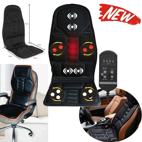 8 Mode Massage Car Seat Cushion Back Relief Chair Pad Heated Lumbar Massager