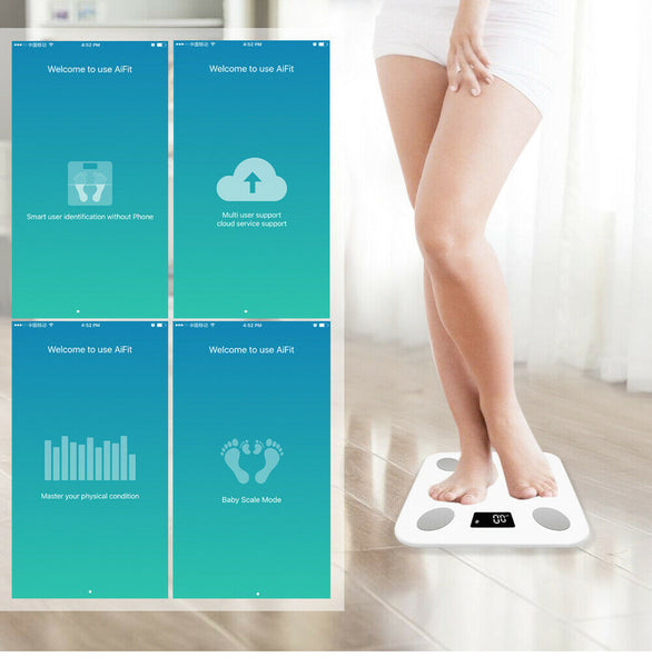 Bluetooth Bathroom Scales Floor Body Weight Smart Backlit Display Body Weight