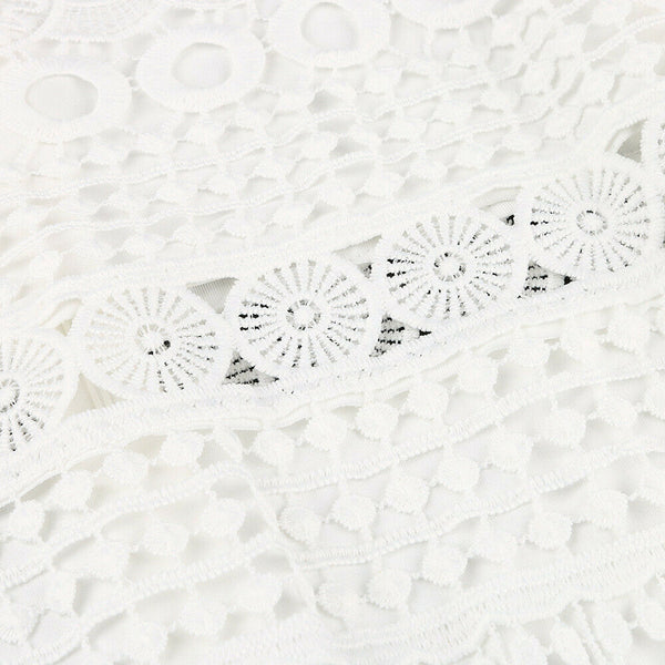 White Women Sexy Lace Bodycon Cocktail Party Pencil Midi Dress Bandage Dresses