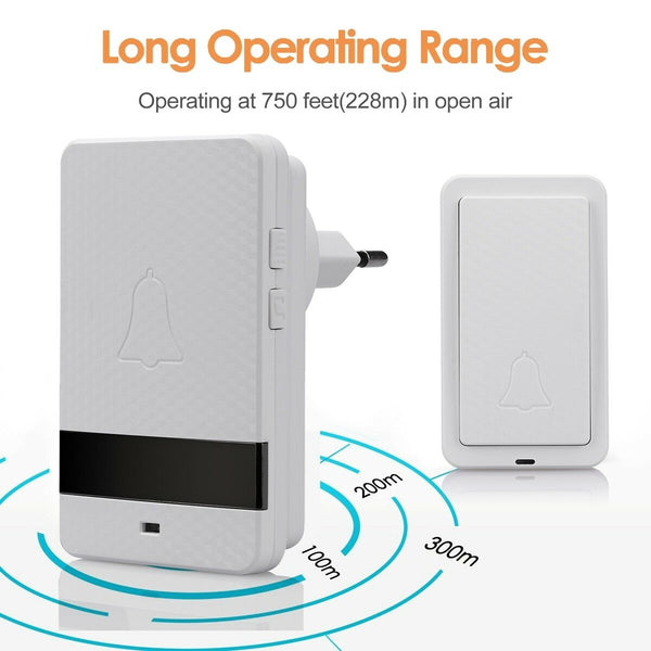 No Battery Need Waterproof Door Bell LED Wireless Doorbell Self-Powered Doorbell