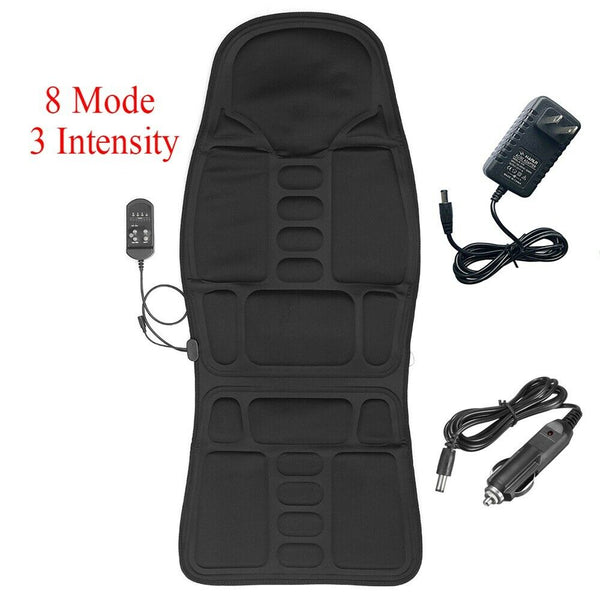 8 Mode Massage Car Seat Cushion Back Relief Chair Pad Heated Lumbar Massager