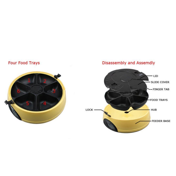 Automatic Dog Feeder Food Dispenser Puppy Auto Container Meal Dispensing Bowl