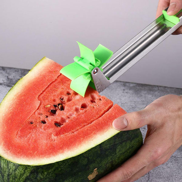 Summer Watermelon Windmill Stainless Steel Slicer Cutter Knife Corer Fruit Melon