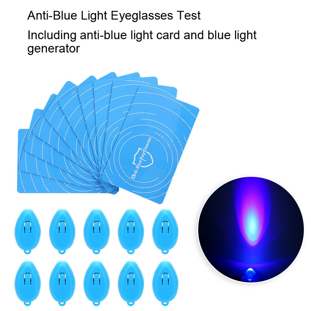 10x Anti Blue Light Purple Test Card with Generator For Glasses Polarized Tester