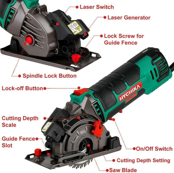 Electric Power Circular Saw Laser Hand Held Grinder Cutting Tool Kit for HYCHIKA
