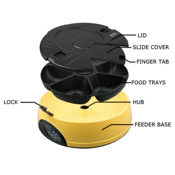 Automatic Dog Feeder Food Dispenser Puppy Auto Container Meal Dispensing Bowl