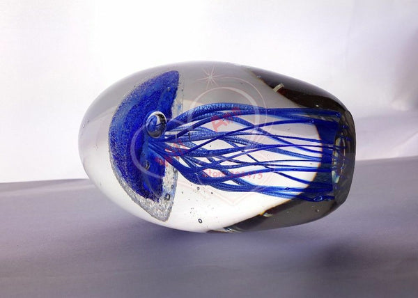 Handmade Glow Jellyfish Glass Crystal figurine Festival Gift Collection Decors