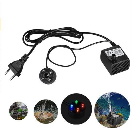 Submersible Water Pump LED Light Fish Pond Waterfall Sump Aquarium Tank Fountain