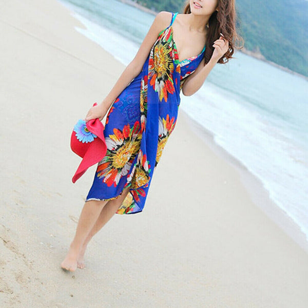 2021 BOHEMIAN Women Summer Beach Bikini Cover-Up Swim Wear Cover-Up COTTON DRESS