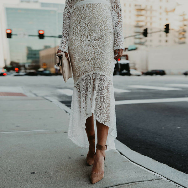 Women Elegant Off Shoulder Lace Long Mermaid Dress Wedding Bridesmaid Formal