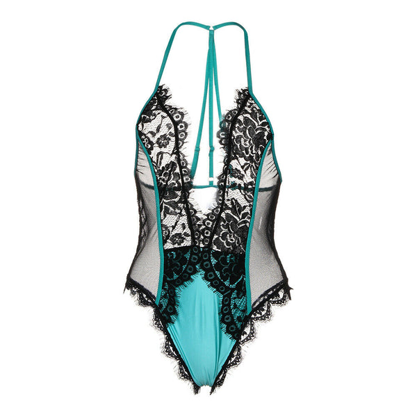 Halter Babydoll Plus Big V Size Women Sexy Lingerie Lace Bodysuit Teddies Wear