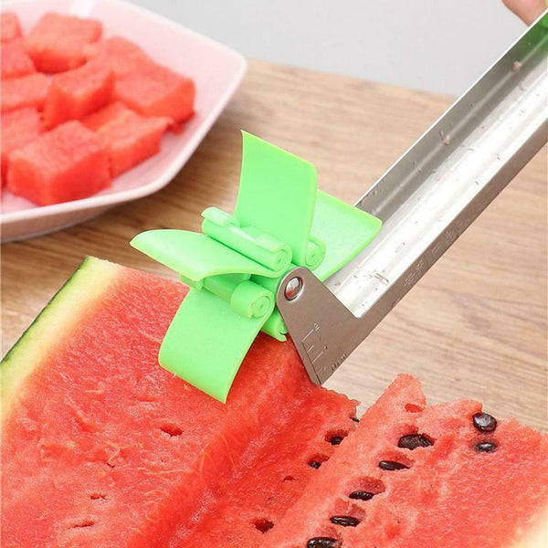 Summer Watermelon Windmill Stainless Steel Slicer Cutter Knife Corer Fruit Melon