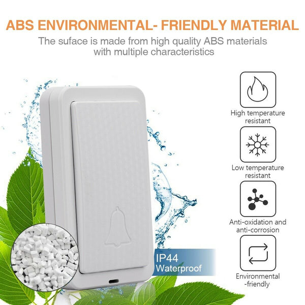 No Battery Need Waterproof Door Bell LED Wireless Doorbell Self-Powered Doorbell